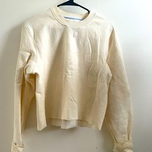 Tracksmith cream cropped sweatshirt
